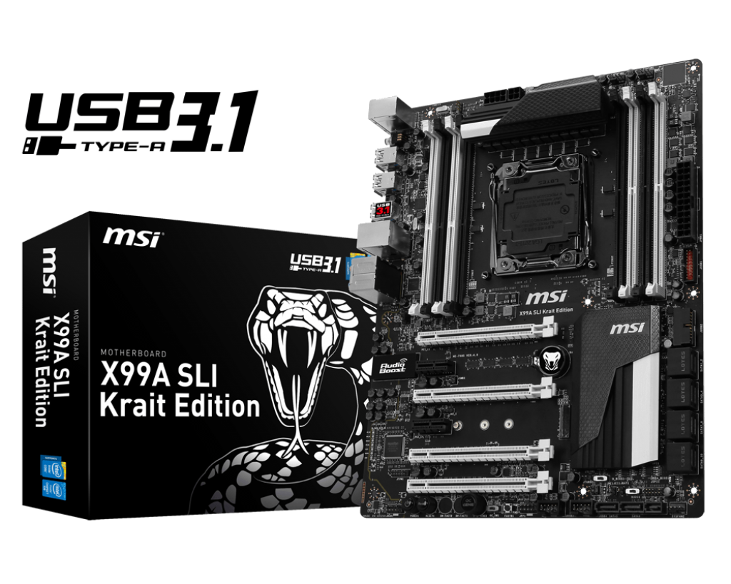 マザーボード CPU i7-5960x +MSI X99A SLI Krait Edition MSI X99A SLI Krait Edition - Motherboard Specifications On